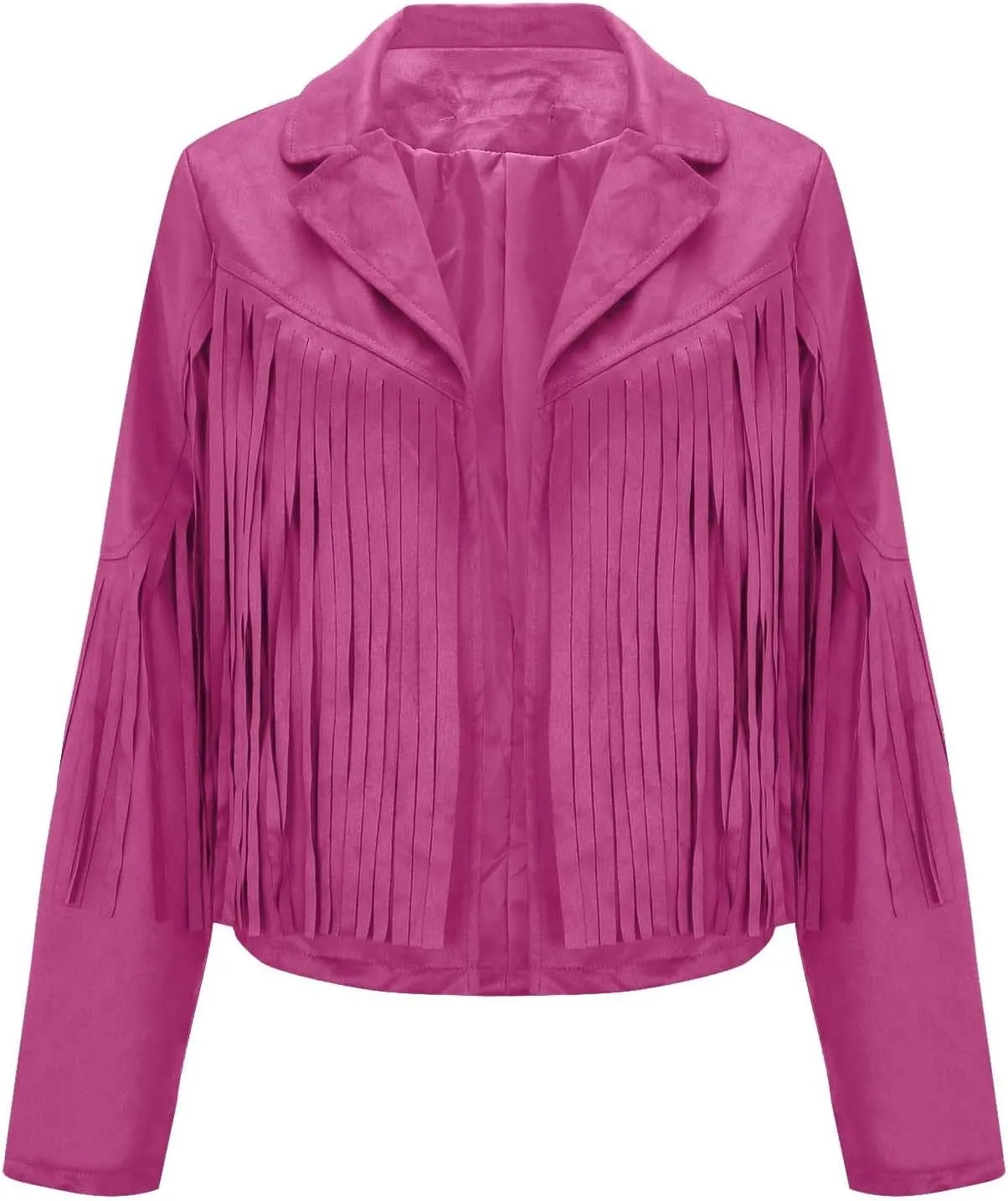 2023 Womens Fringe Jackets Fashion Cropped Petite Coats Tassel Motorcycle Short Jacket Trendy Casual Outerwear Overcoat