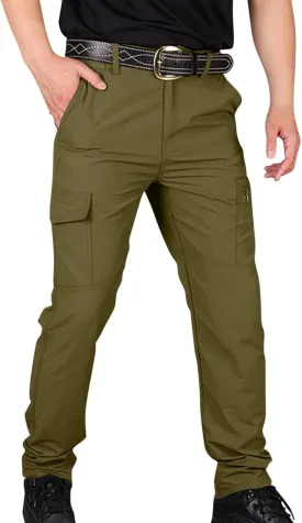 ADHOWBEW Tactical Pants Men Workout Hiking Work Relaxed Fit Big and Tall Elastic Waist Joggers