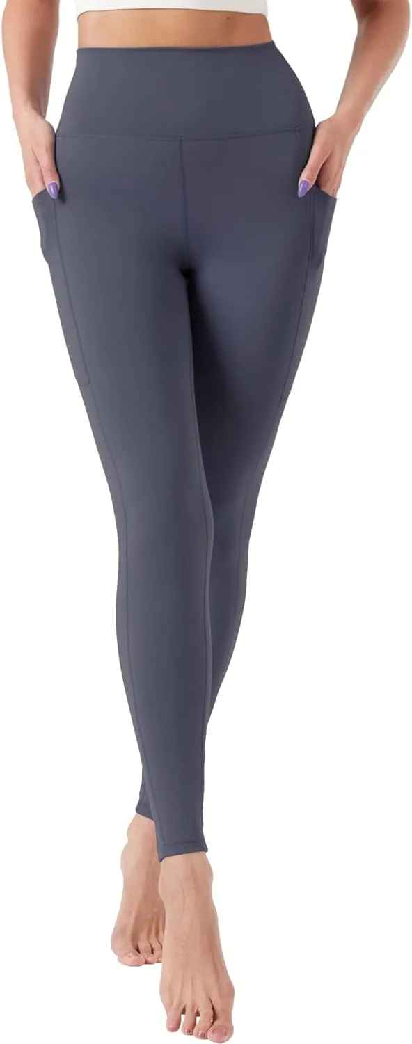 ALWAYSONE Yoga Leggings for Women High Waisted Tummy Control Yoga Pants Workout Leggings with Pockets Athletic Sports Gym