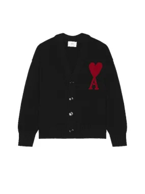 Red Ami De Coeur Cardigan by AMI Paris - Model BFUKC006.018