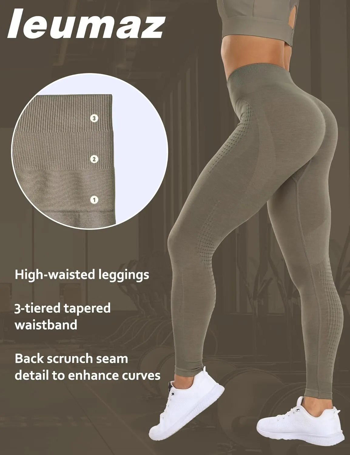 Amplify Scrunch Butt Lifting Leggings for Women Seamless Gym Workout Leggings High Waist Tummy Control Yoga Pants