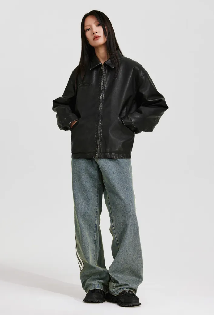 ANTIDOTE Distressed Leather Detroit Style Jacket for Men – Vintage-Inspired Outerwear