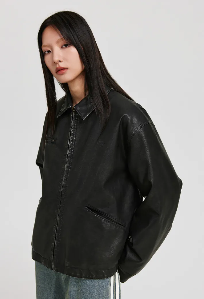 ANTIDOTE Distressed Leather Detroit Style Jacket for Men – Vintage-Inspired Outerwear