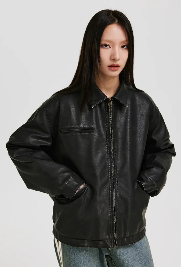 ANTIDOTE Distressed Leather Detroit Style Jacket for Men – Vintage-Inspired Outerwear