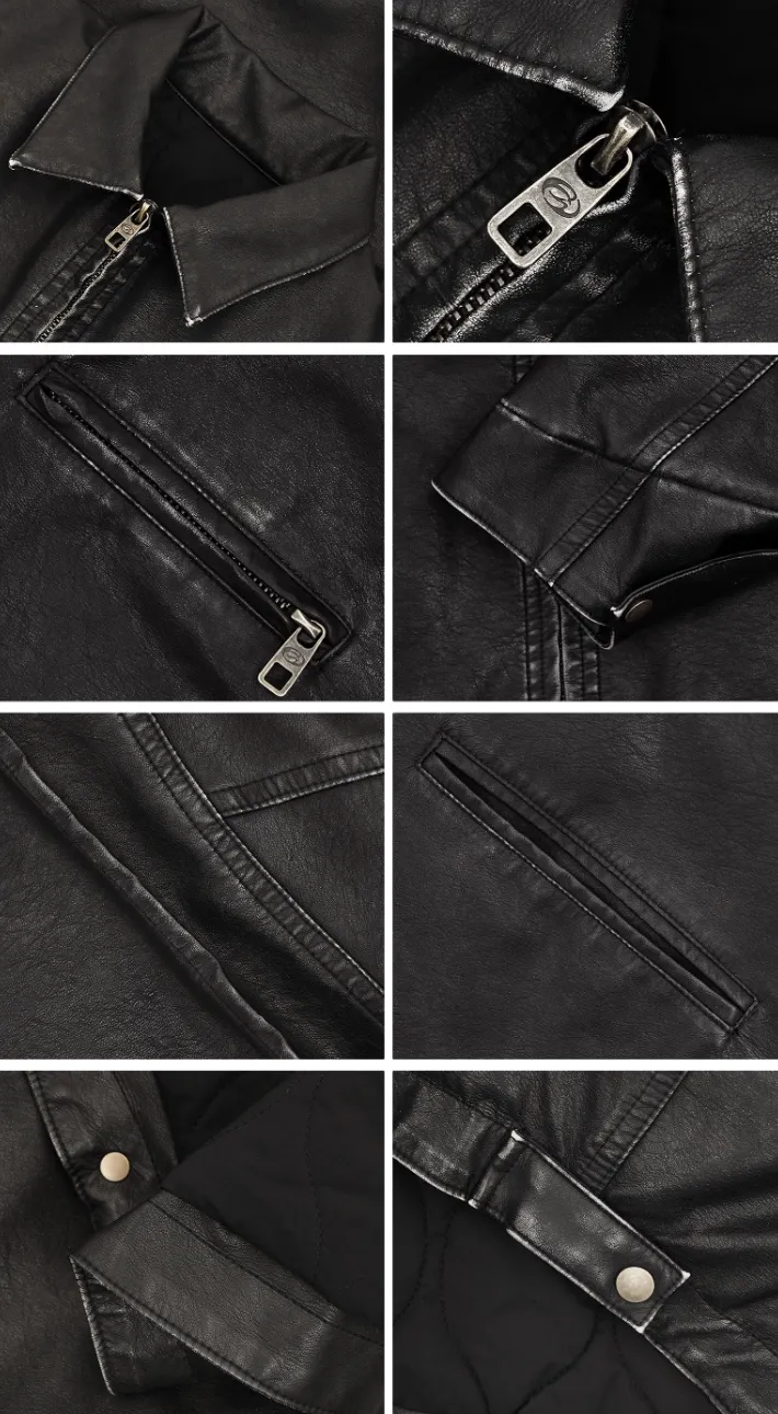 ANTIDOTE Distressed Leather Detroit Style Jacket for Men – Vintage-Inspired Outerwear