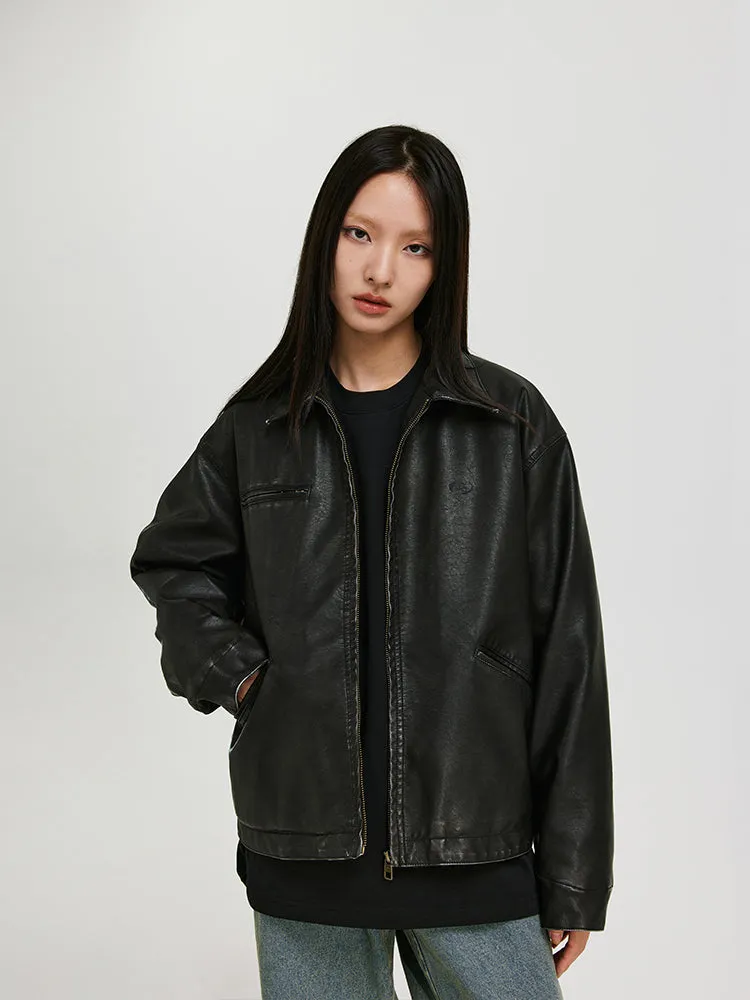 ANTIDOTE Distressed Leather Detroit Style Jacket for Men – Vintage-Inspired Outerwear