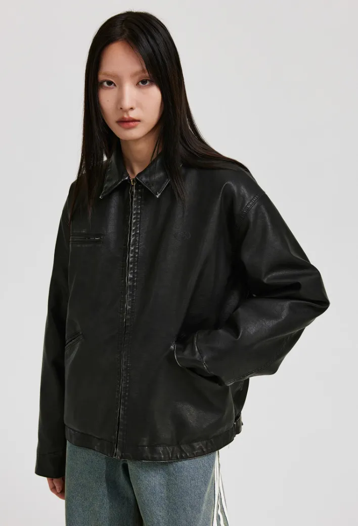 ANTIDOTE Distressed Leather Detroit Style Jacket for Men – Vintage-Inspired Outerwear