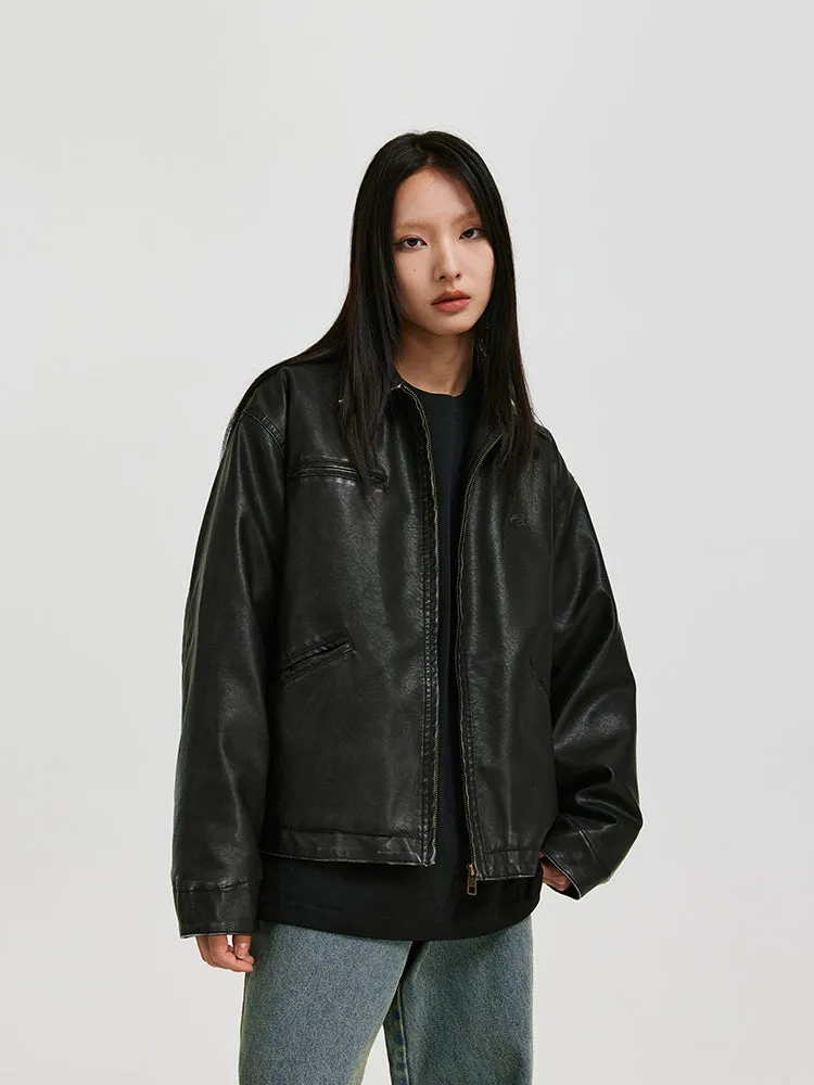 ANTIDOTE Distressed Leather Jacket from Detroit Crafted in Premium Leather with Exquisite Detailing