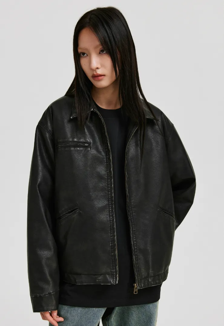 ANTIDOTE Distressed Leather Detroit Style Jacket for Men – Vintage-Inspired Outerwear