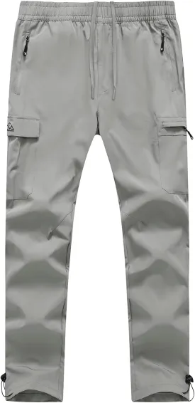 BGOWATU Hiking Pants for Men, Water Resistant Stretch Cargo Pants, Lightweight Quick Dry Outdoor Fishing Pants