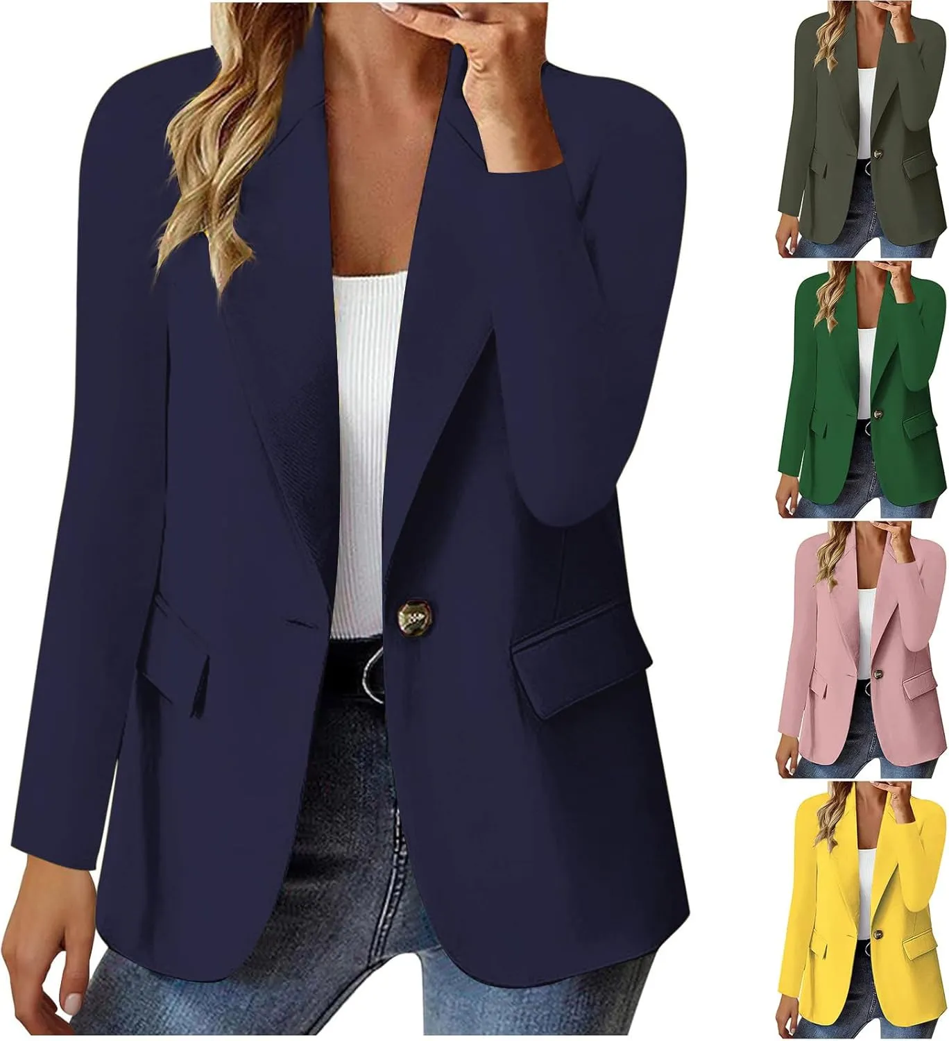 Blazers for Women Business Suit Jacket Work Office Blazer Long Sleeve Casual Blazer Open Front Cardigan Coat Outerwear