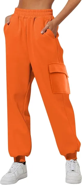 CRNTCEM Womens High Waist Fleece Lined Joggers Winter Warm Cinch Bottom Sweatpants Straight Athletic Workout Thermal Pants