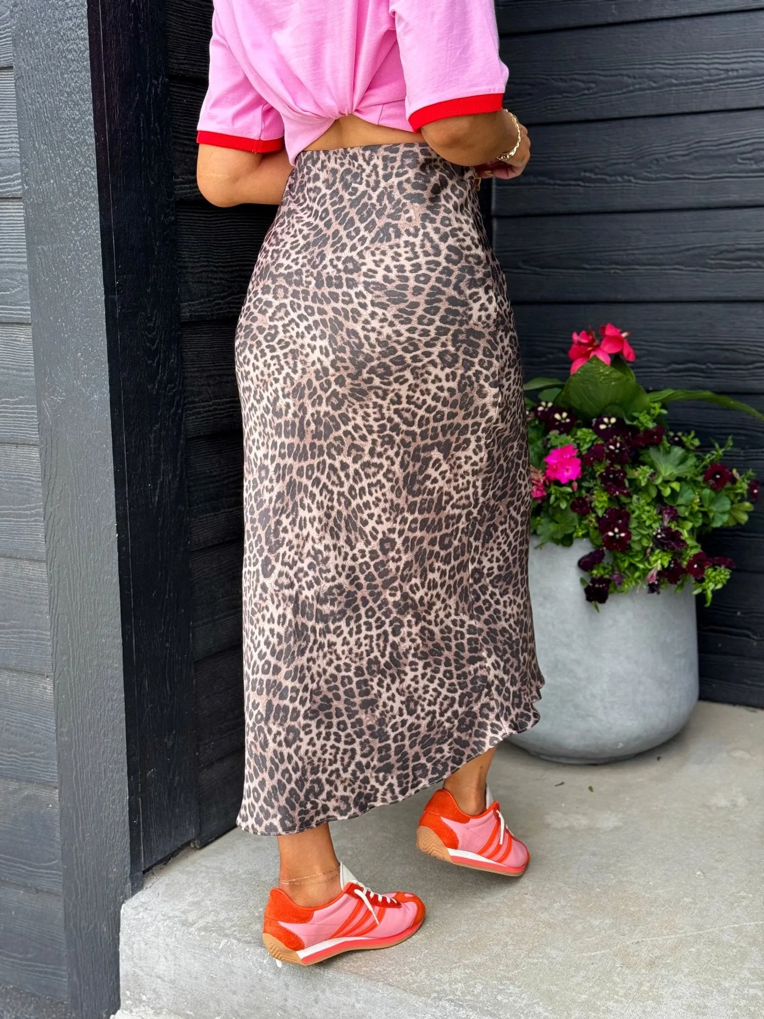 Europa Luxe Sheen Skirt (Leopard) by Z Supply