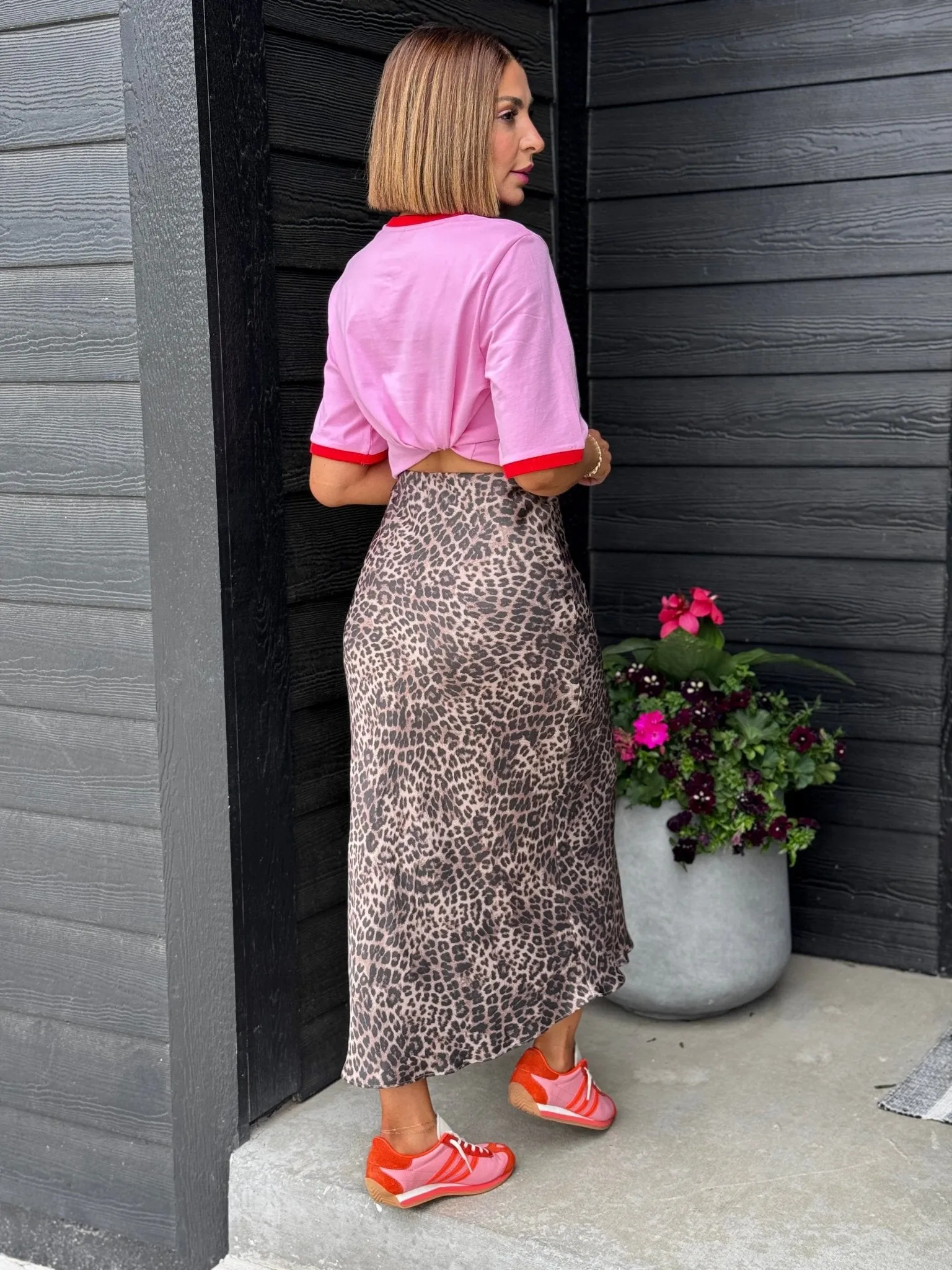 Europa Luxe Sheen Skirt (Leopard) by Z Supply