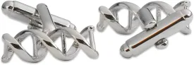 EvolveFISH 3D DNA Cufflinks - [Silver][3/4" Wide]