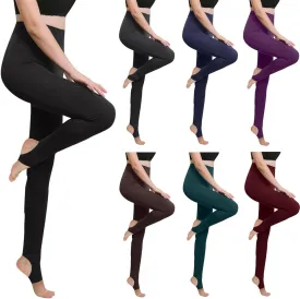 Fleece Lined Leggings Women High Waisted Stirrup Warm Gym Workout Leggings Soft Thermal Tights Athletic Yoga Pants