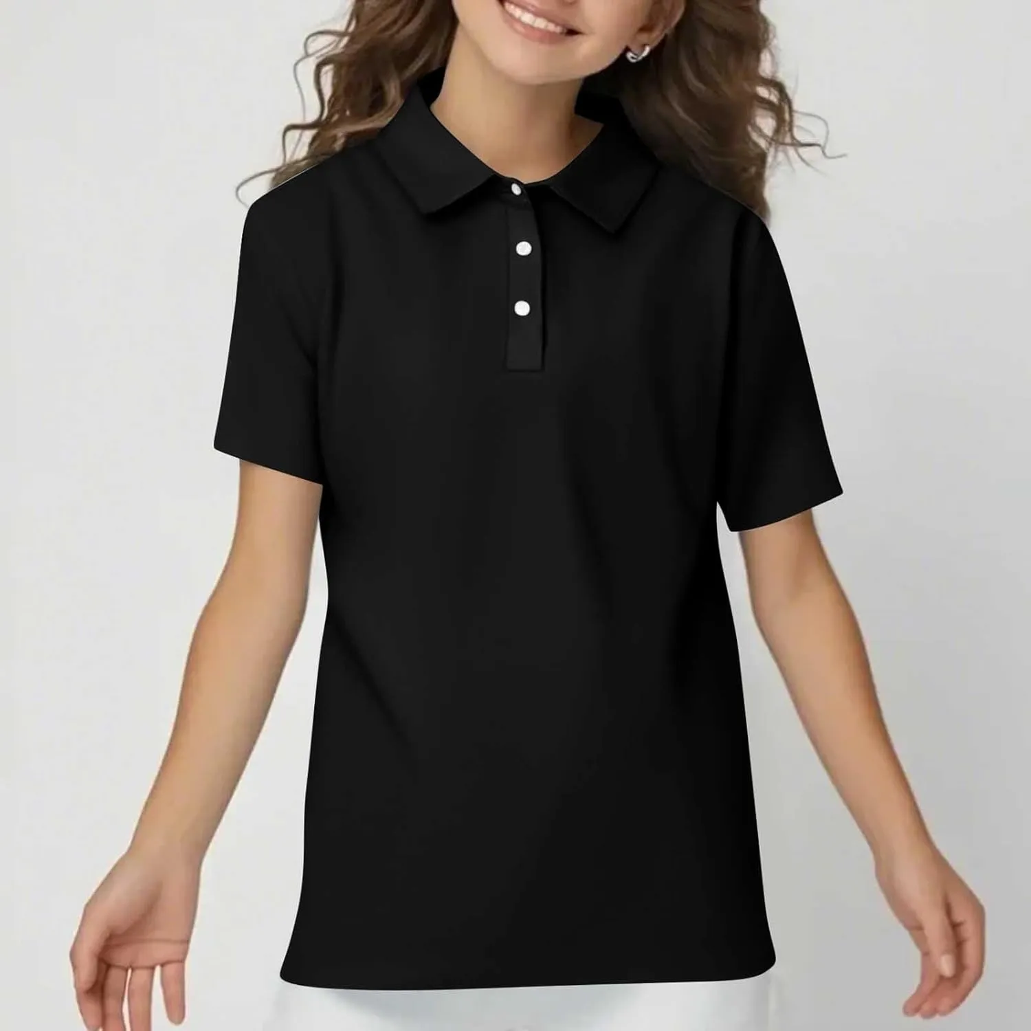 Girls Polo Shirts Short Sleeve School Uniform 3-14 Years