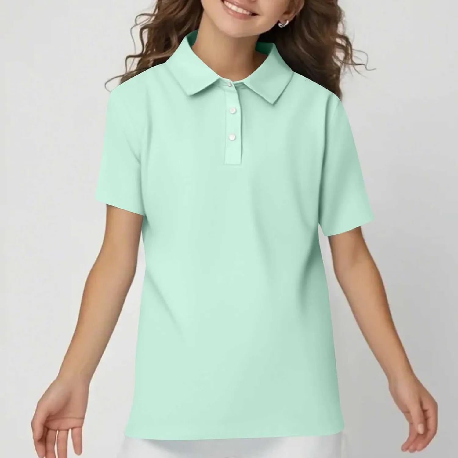 Girls Polo Shirts Short Sleeve School Uniform 3-14 Years
