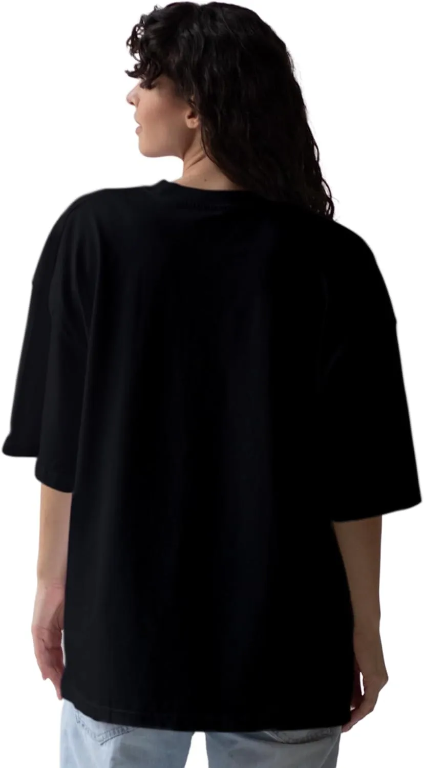 Hungry Trendy Oversized T-Shirts for Women, Cotton T-Shirts, Perfect for Casual Wear & Gifting | WB.6.34