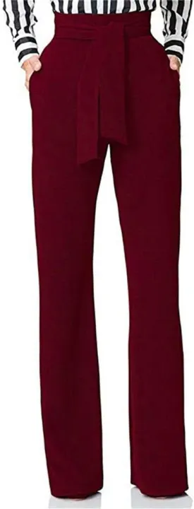 LKOUS Women's Dress Pants Stretchy High Waisted Wide Leg Pants Business Work Pants for Office