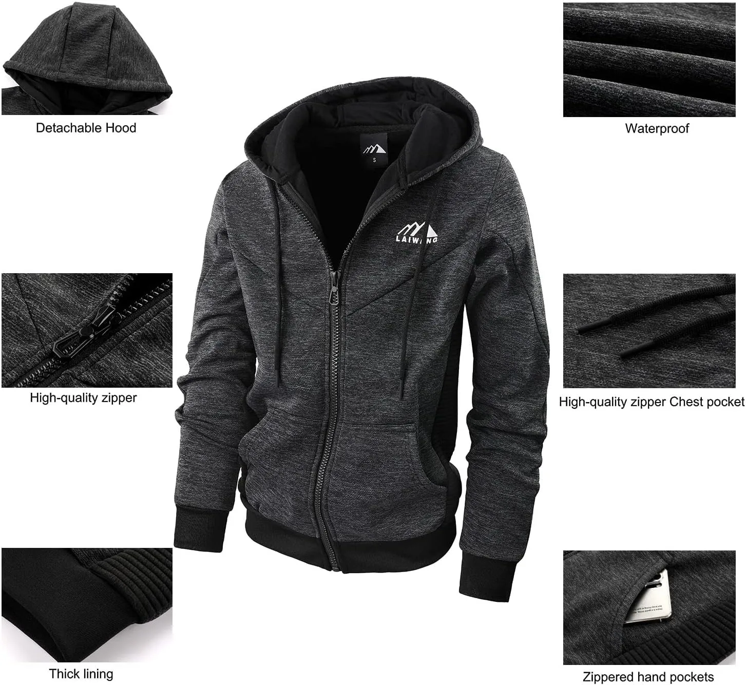 Men's Color Block Hoodie-Full Zip Ultimate Heavyweight Fleece Hoodie-Camo zip up hoodie With Kanga Pocket