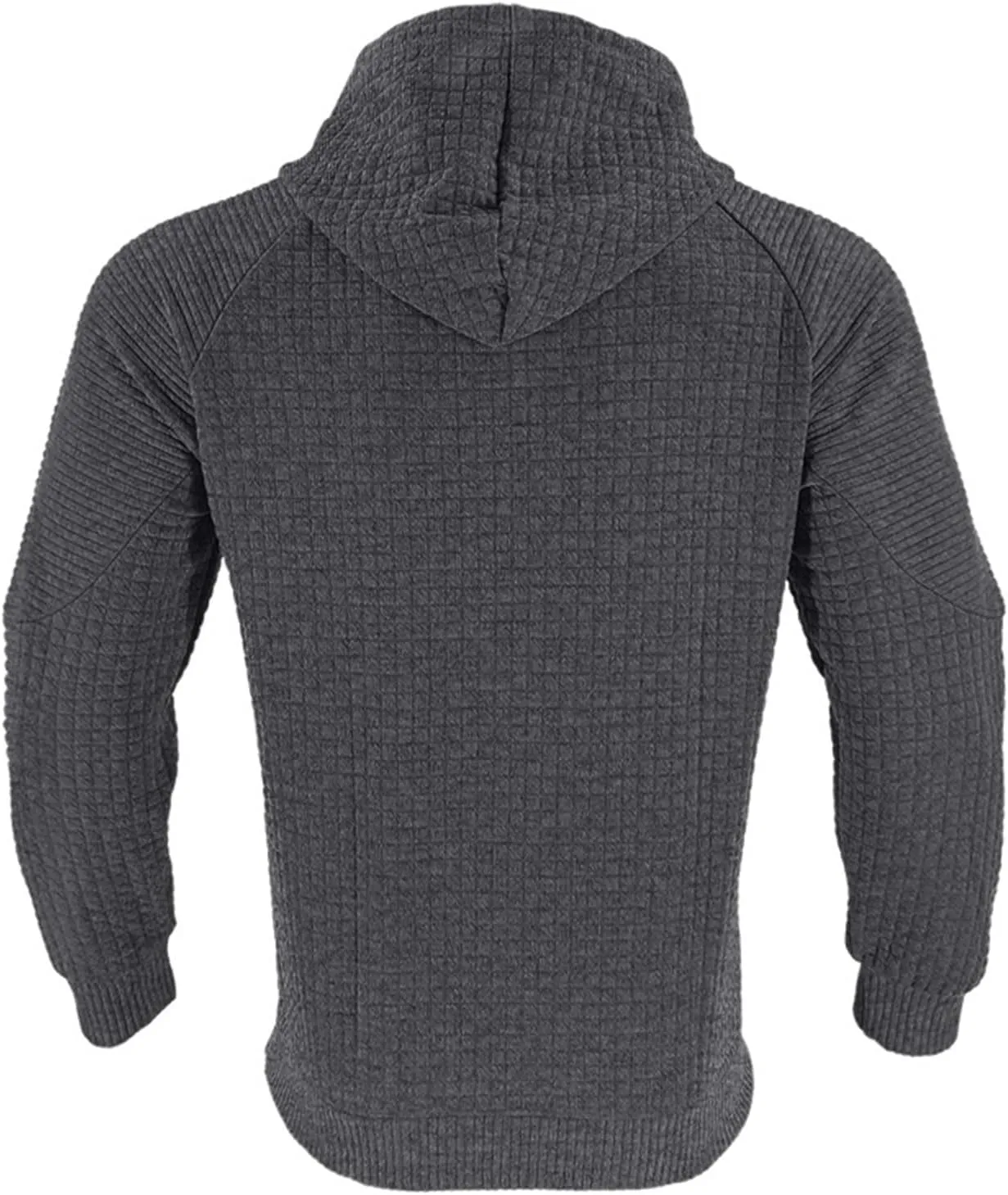 Mens Hoodies Pullover Casual Long Sleeve Waffle Hooded Sweatshirt Fashion Hoodie with Kanga Pocket
