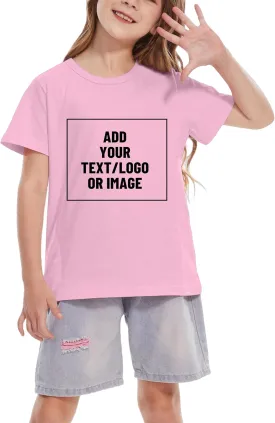 Mowbeat Custom T Shirts for Kids Customizable Girls Top Boys Personalized Shirt Design Your Own Image Photo Text Tee