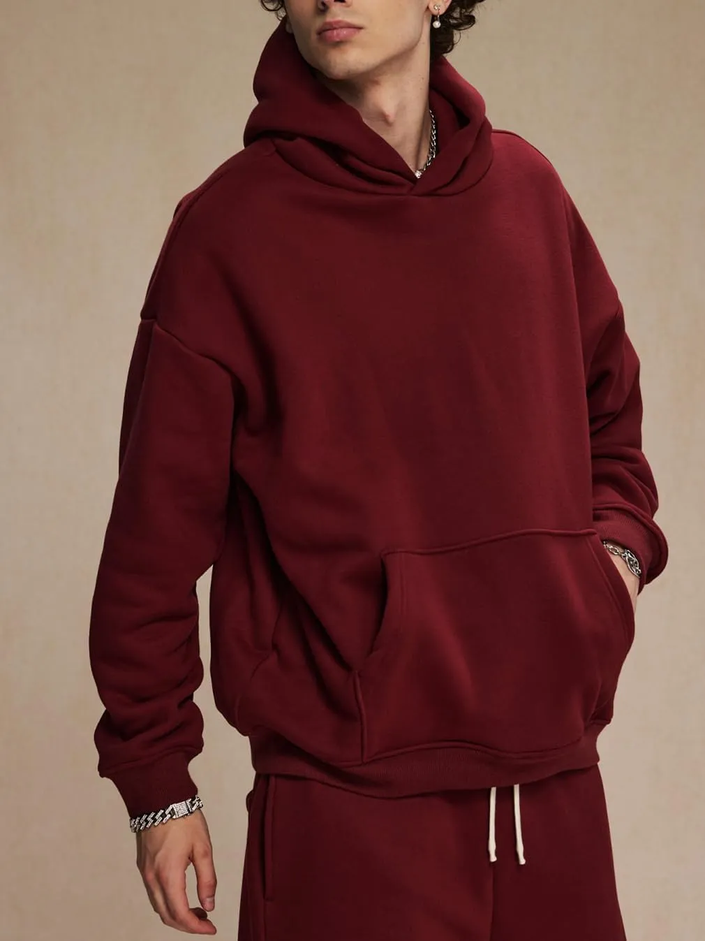 PAODIKUAI Men Hoodie Sweatshirt Loose Fit Fashion Pullover Hoodie Casual Long Sleeve Hooded Sweatshirt with Pocket
