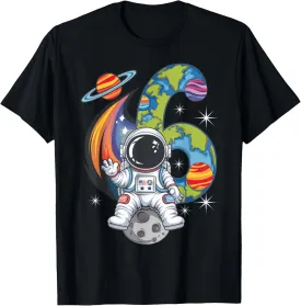 Planets Astronaut Birthday Kids 6th Birthday T-Shirt