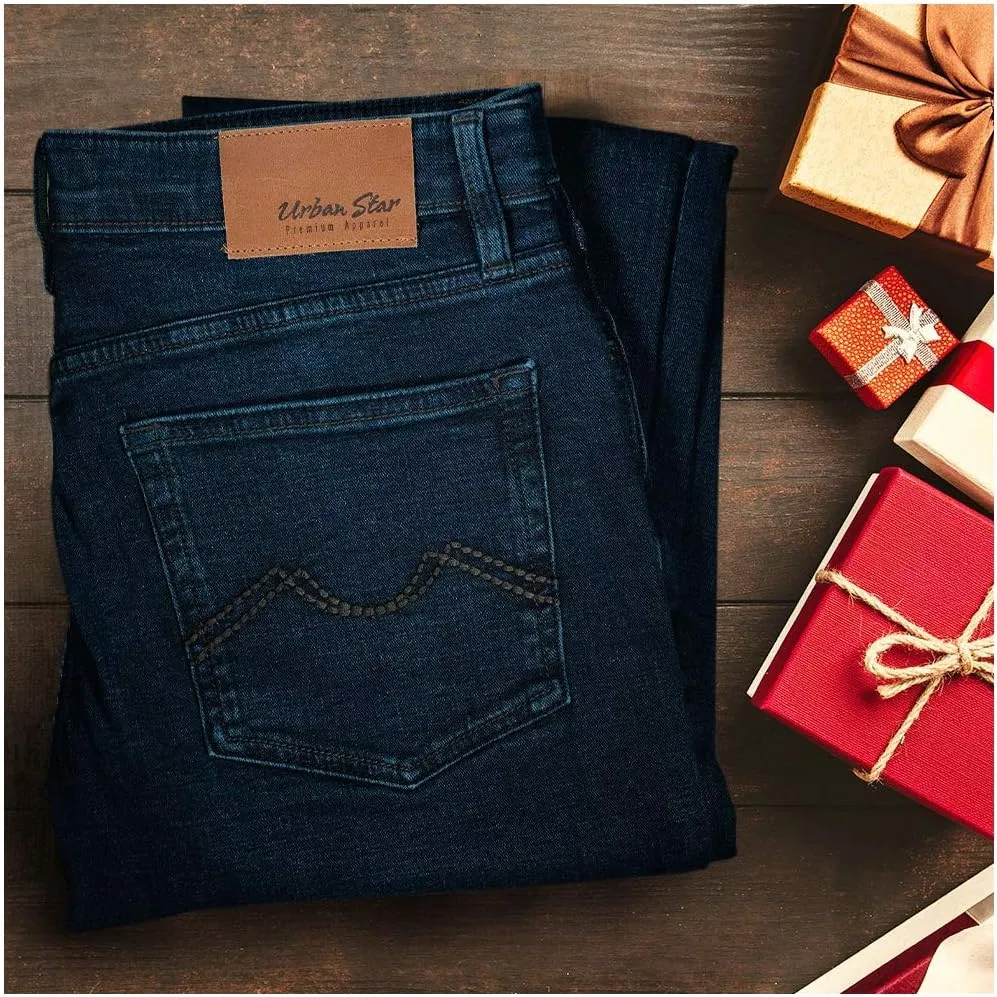 Slim Fit Mens Jeans  Stretch Fabric Tapered Pants for Men  Premium Comfort Casual Wear and Work Attire