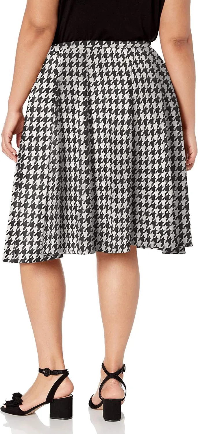 Star Vixen Women's Plus-Size Knee Length Full Skater Skirt