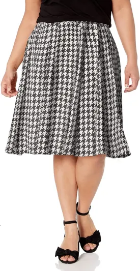 Star Vixen Women's Plus-Size Knee Length Full Skater Skirt