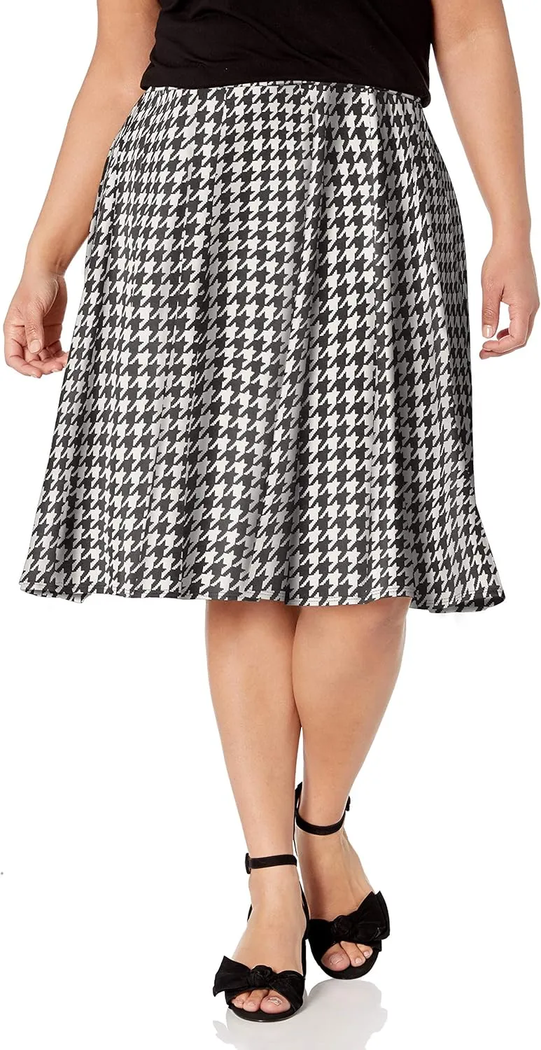 Star Vixen Women's Plus-Size Knee Length Full Skater Skirt