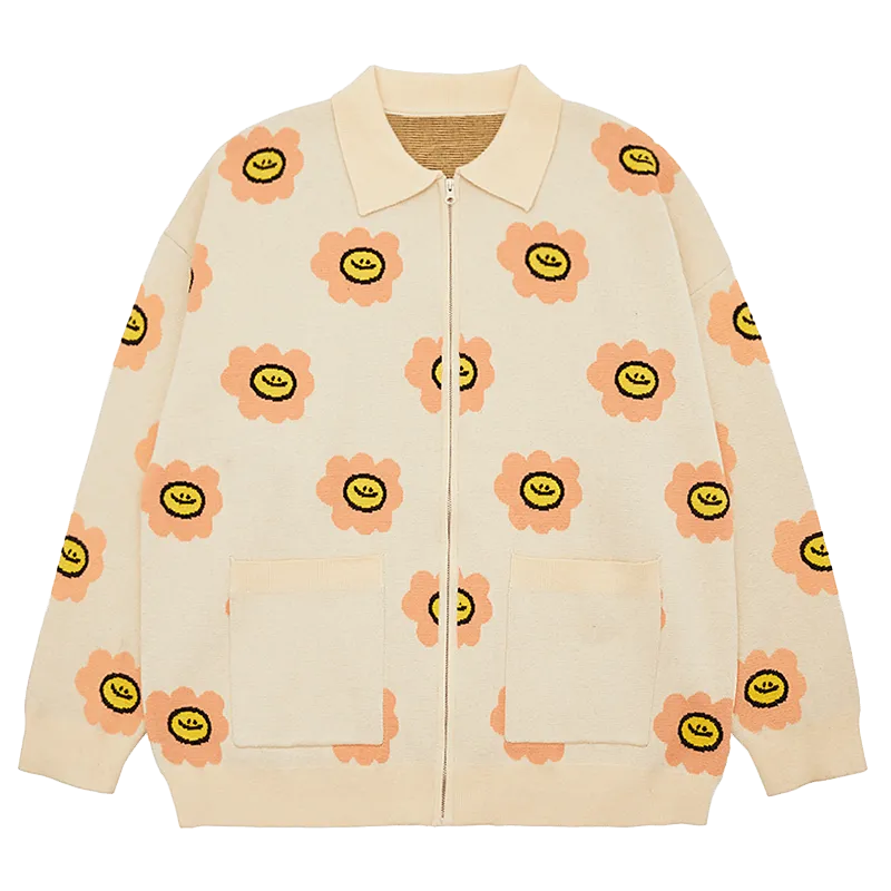 TAKA Original Daisy Zip-Up Knitted Cardigan