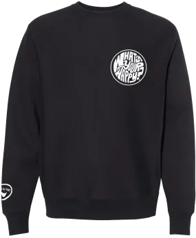 What's Your Happy? Embroidered pocket/sleeve sweatshirt
