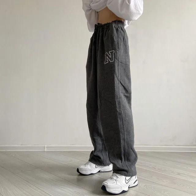 Wjczt Gothic Streetwear Women&#39;s Cargo Pants with Chain Punk Techwear Black Oversize Korean Fashion Wide Leg Trousers Alt