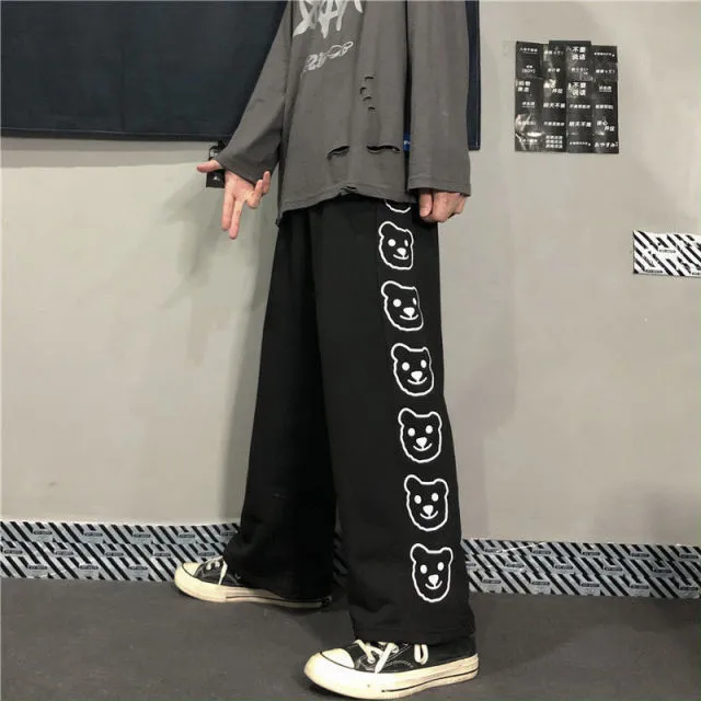 Wjczt Gothic Streetwear Women&#39;s Cargo Pants with Chain Punk Techwear Black Oversize Korean Fashion Wide Leg Trousers Alt