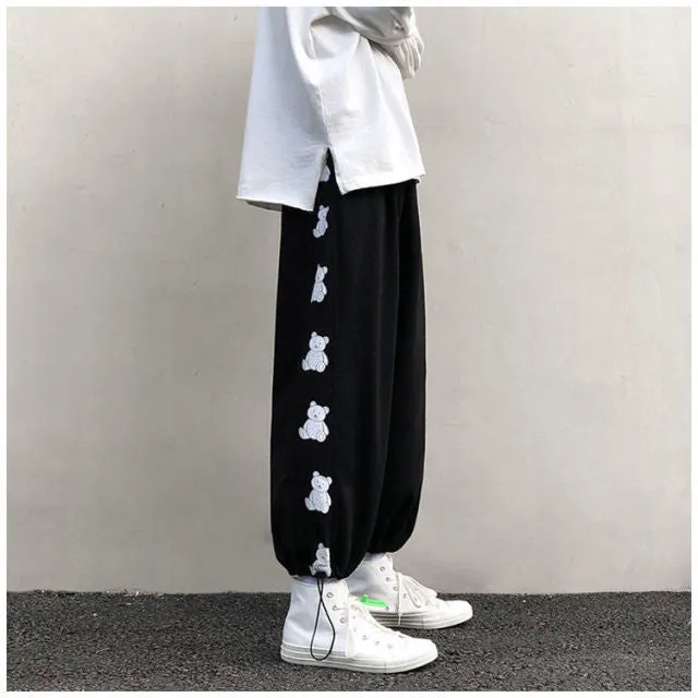 Wjczt Gothic Streetwear Women&#39;s Cargo Pants with Chain Punk Techwear Black Oversize Korean Fashion Wide Leg Trousers Alt