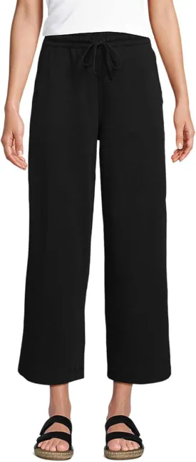 Women's High Waisted Wide Leg Capri Pants, Sport Knit Cropped Trousers, Comfort Fit for Yoga & Casual Wear